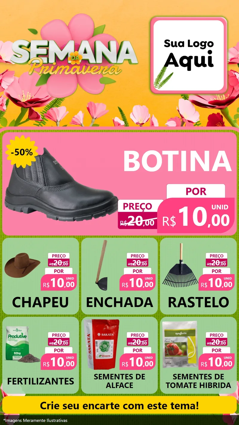Modelo de Rede Social para Stories com o tema Semana da Primavera para Agropecuária