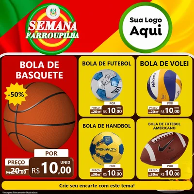 Modelo de Rede Social para Feed Facebook com o tema Semana Farroupilha para Artigos Esportivos