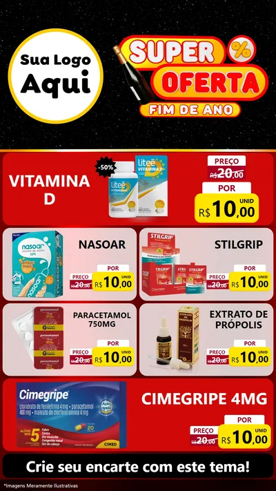 Modelo de TV para TV Vertical com o tema Super Oferta Fim de Ano para Farmácia