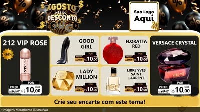 Modelo de TV para TV Horizontal com o tema Agosto Mês do Desconto Louco para Perfumes