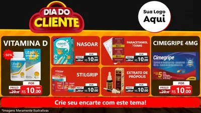 Modelo de TV para TV Horizontal com o tema Dia do Cliente para Farmácia