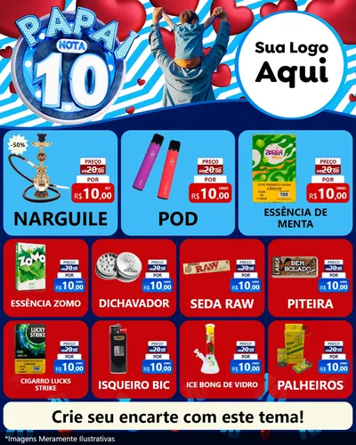 Modelo de Rede Social para Feed Instagram com o tema Papai Nota 10 para Tabacaria