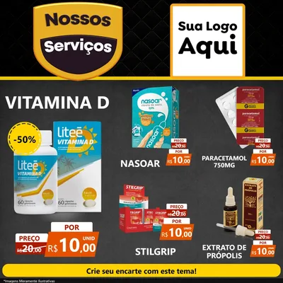 Modelo de Rede Social para Feed Facebook com o tema Nossos Serviços para Farmácia