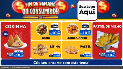 Modelo de TV para TV Horizontal com o tema Fim de Semana do Consumidor para Salgadaria