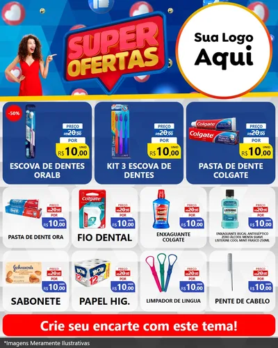 Modelo de Rede Social para Feed Instagram com o tema Super Ofertas para Higiene Pessoal