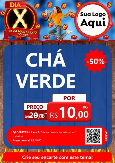 Modelo de Cartaz para Cartaz A4 Vertical com o tema Dia X - O Dia Mais Barato Do Mês para Produtos Naturais