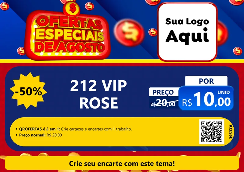Modelo de Cartaz para Cartaz A4 Horizontal com o tema Ofertas Especiais de Agosto para Perfumes