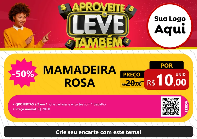 Modelo de Cartaz para Cartaz A4 Horizontal com o tema Aproveite e Leve Também para Bebês