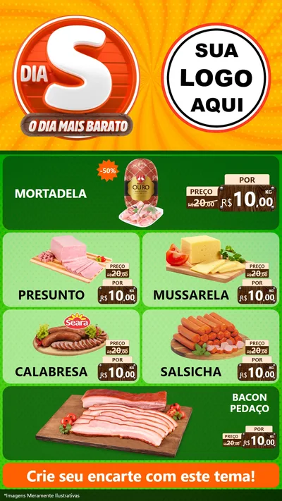 Modelo de TV para TV Vertical com o tema Dia S - O Dia Mais Barato para Frios e Laticínios