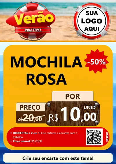 Modelo de Cartaz para Cartaz A4 Vertical com o tema Verão Imbatível para Papelaria