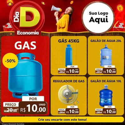 Modelo de Rede Social para Feed Facebook com o tema Dia D Economia para Água e gás
