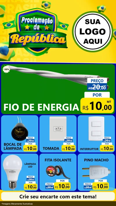 Modelo de Rede Social para Stories com o tema Proclamação da República para Materiais Elétricos