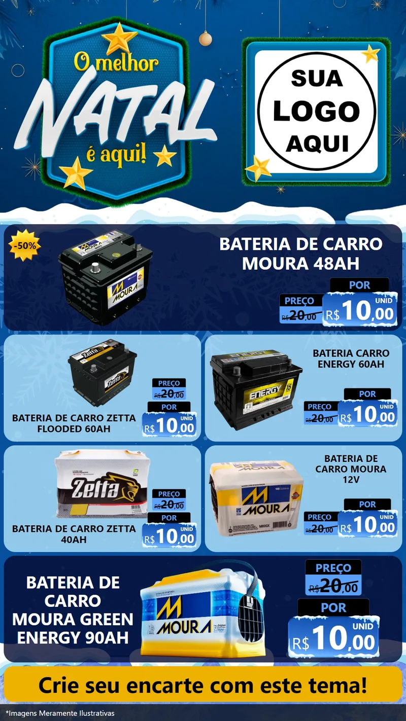 Modelo de TV para TV Vertical com o tema O Melhor Natal É Aqui! para Baterias Elétricas