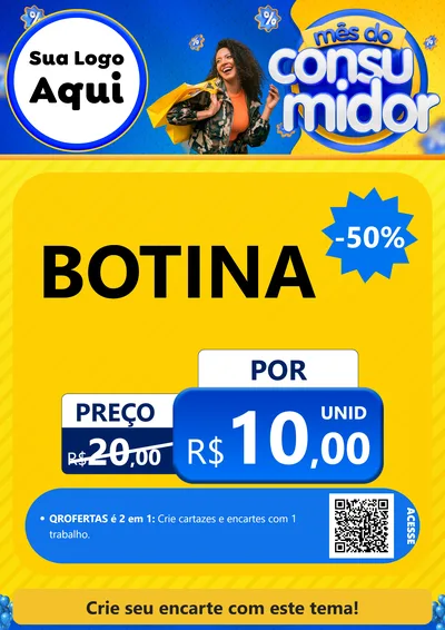 Modelo de Cartaz para Cartaz A4 Vertical com o tema Mês do Consumidor para Agropecuária