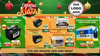Modelo de TV para TV Horizontal com o tema Ofertas de Natal para Baterias Elétricas