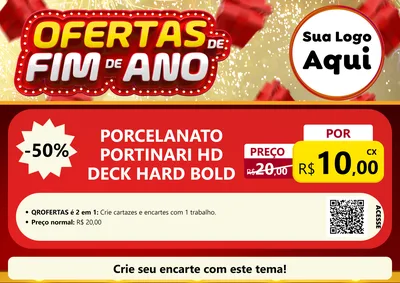 Modelo de Cartaz para Cartaz A4 Horizontal com o tema Ofertas de Fim de Ano para Pisos e revestimentos