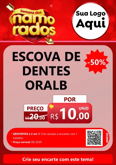 Modelo de Cartaz para Cartaz A4 Vertical com o tema Semana dos namorados para Higiene Pessoal