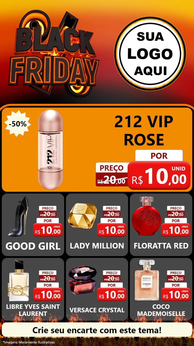 Modelo de Rede Social para Stories com o tema Black Friday para Perfumes