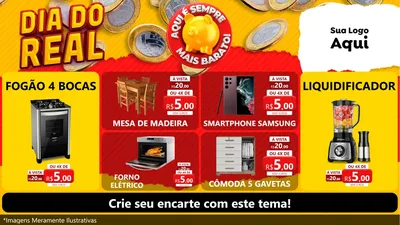Modelo de TV para TV Horizontal com o tema Dia Do Real para Móveis e Eletro
