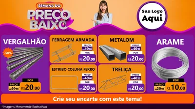Modelo de TV para TV Horizontal com o tema Semana do Preço Baixo para Ferragens