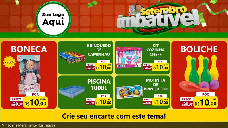 Modelo de TV para TV Horizontal com o tema Setembro Imbatível para Brinquedos