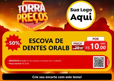 Modelo de Cartaz para Cartaz A4 Horizontal com o tema Torra Preços para Higiene Pessoal