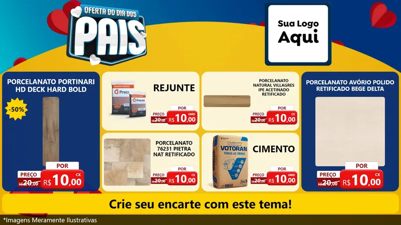 Modelo de TV para TV Horizontal com o tema Oferta Do Dia Dos Pais para Pisos e revestimentos