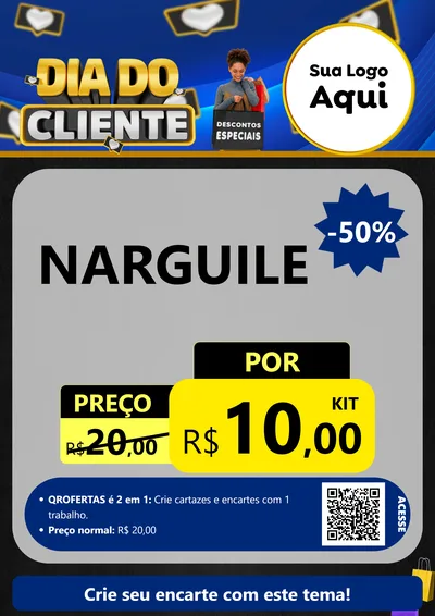 Modelo de Cartaz para Cartaz A4 Vertical com o tema Dia Do Cliente para Tabacaria
