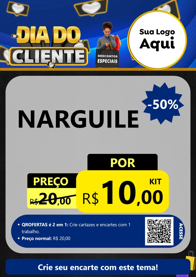 Modelo de Cartaz para Cartaz A4 Vertical com o tema Dia Do Cliente para Tabacaria