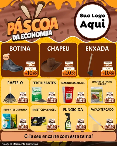 Modelo de Rede Social para Feed Instagram com o tema Páscoa da Economia para Agropecuária
