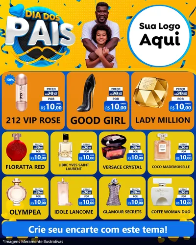 Modelo de Rede Social para Feed Instagram com o tema Dia dos Pais para Perfumes