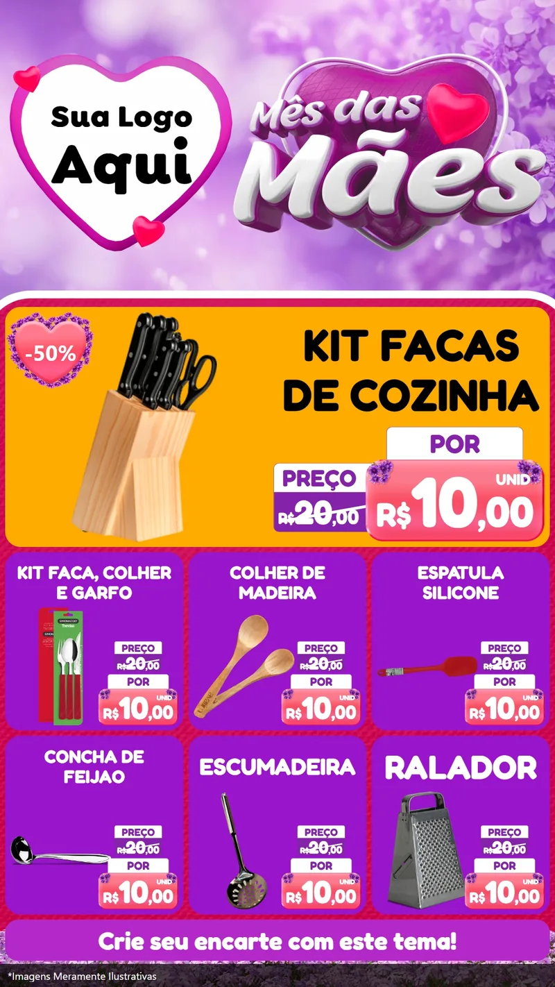 Modelo de Rede Social para Stories com o tema Mês das Mães para Utilidades Domésticas