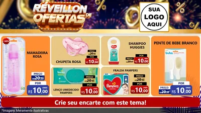 Modelo de TV para TV Horizontal com o tema Réveillon de Ofertas para Bebês