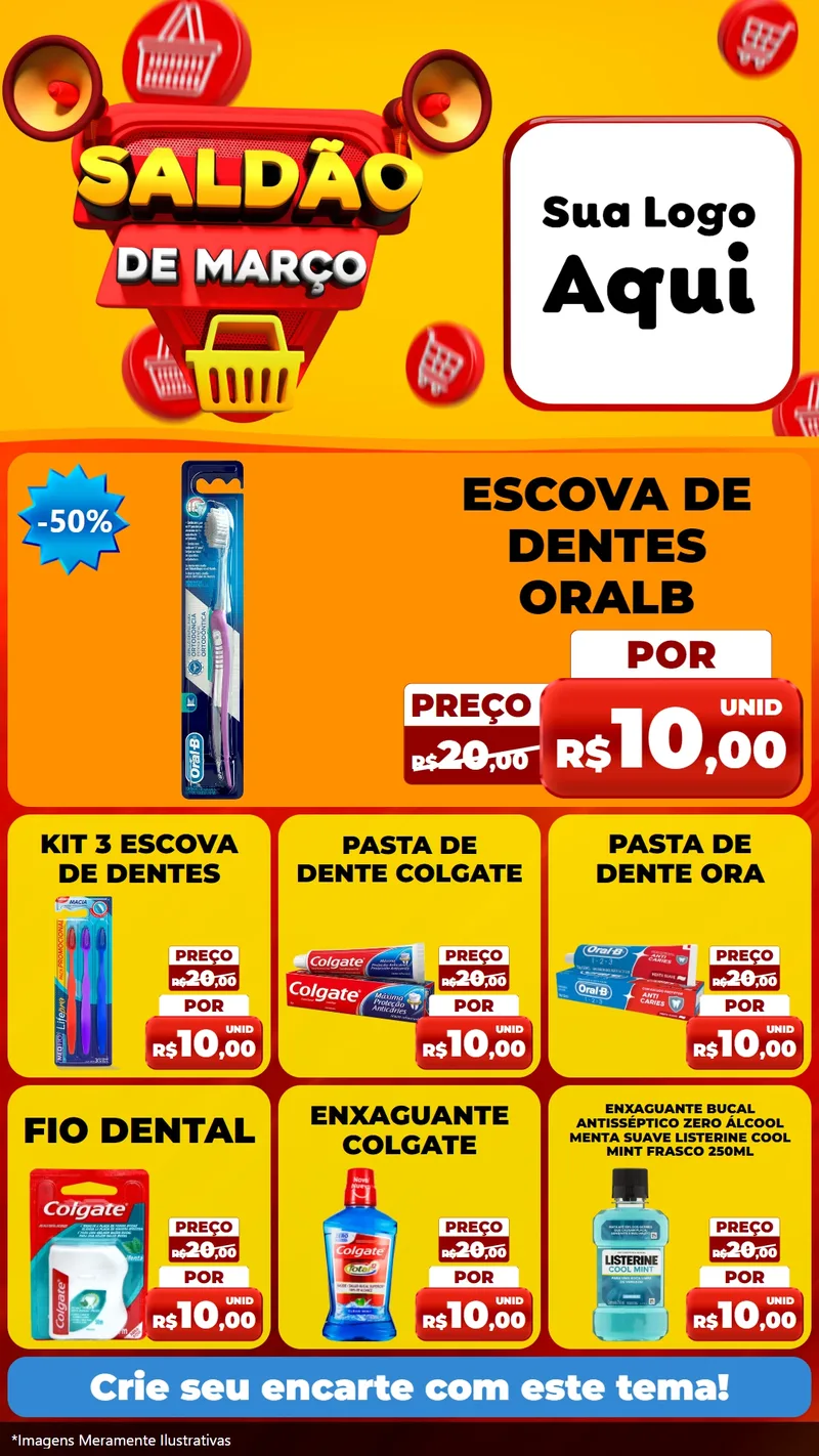 Modelo de Rede Social para Stories com o tema Saldão de Março para Higiene Pessoal