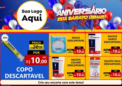 Modelo de Encarte para Encarte A4 Horizontal com o tema Aniversário para Embalagens