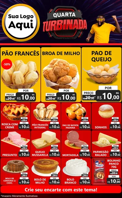 Modelo de Encarte para Encarte Grande com o tema Quarta Turbinada para Padaria