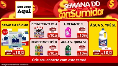 Modelo de TV para TV Horizontal com o tema Semana do Consumidor para Produtos de Limpeza