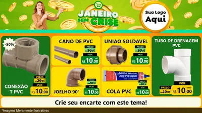 Modelo de TV para TV Horizontal com o tema Janeiro Sem Crise para Tubos e conexões