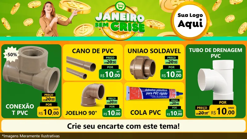 Modelo de TV para TV Horizontal com o tema Janeiro Sem Crise para Tubos e conexões