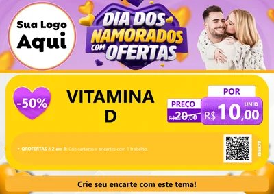 Modelo de Cartaz para Cartaz A4 Horizontal com o tema Dia Dos Namorados Com Ofertas para Farmácia