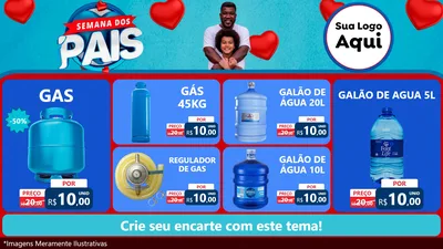 Modelo de TV para TV Horizontal com o tema Semana Dos Pais para Água e gás