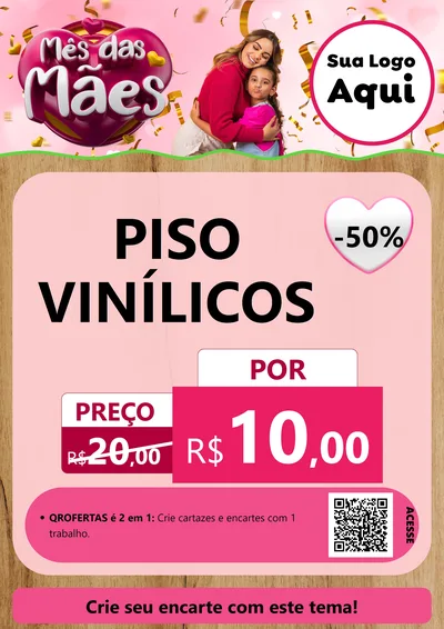 Modelo de Cartaz para Cartaz A4 Vertical com o tema Mês das Mães para Material para Construção