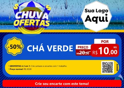 Modelo de Cartaz para Cartaz A4 Horizontal com o tema Chuva de Ofertas para Produtos Naturais