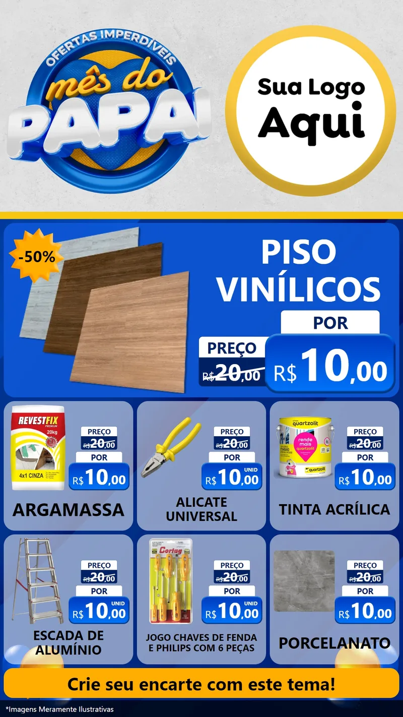 Modelo de Rede Social para Stories com o tema Ofertas Imperdíveis Mês Do Papai para Material para Construção