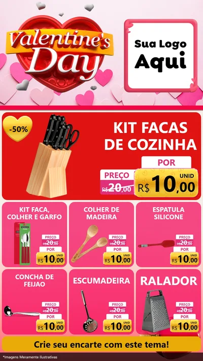 Modelo de Rede Social para Stories com o tema Valentine's Day para Utilidades Domésticas