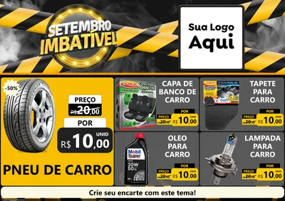 Modelo de Encarte para Encarte A4 Horizontal com o tema Setembro Imbatível para Auto peças