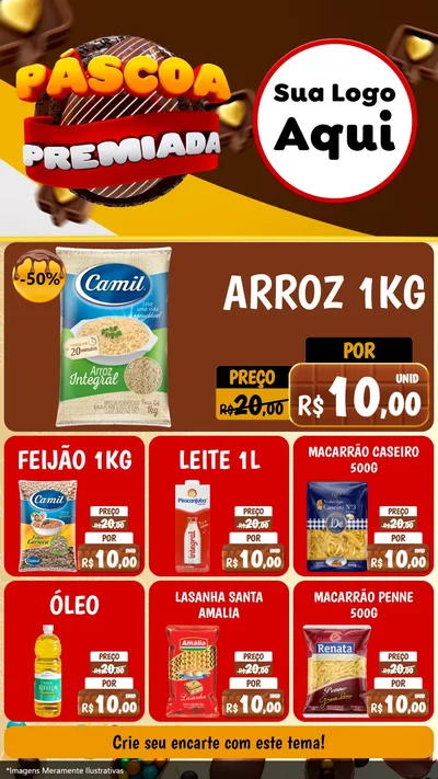 Modelo de Rede Social para Stories com o tema Páscoa Premiada para Supermercado