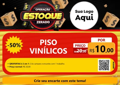Modelo de Cartaz para Cartaz A4 Horizontal com o tema Operação Estoque Zerado para Material para Construção