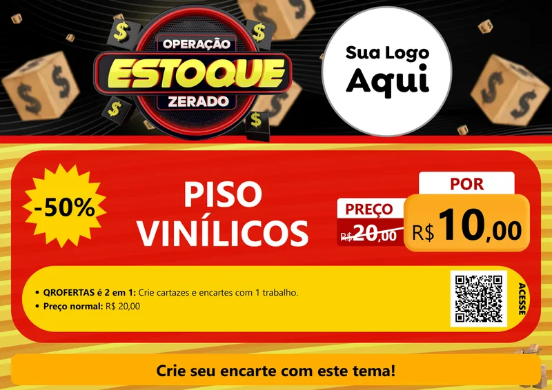 Modelo de Cartaz para Cartaz A4 Horizontal com o tema Operação Estoque Zerado para Material para Construção
