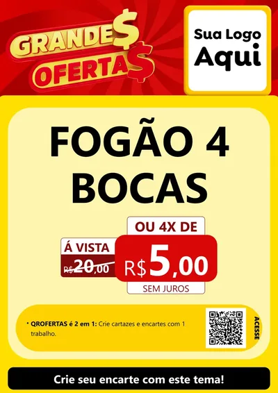 Modelo de Cartaz para Cartaz A4 Vertical com o tema Grandes Ofertas para Móveis e Eletro